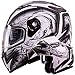 IV2 Helmets "DEMON SAMURAI" Dual Visor Modular Flip up Motorcycle Snowmobile Helmet DOT (L)