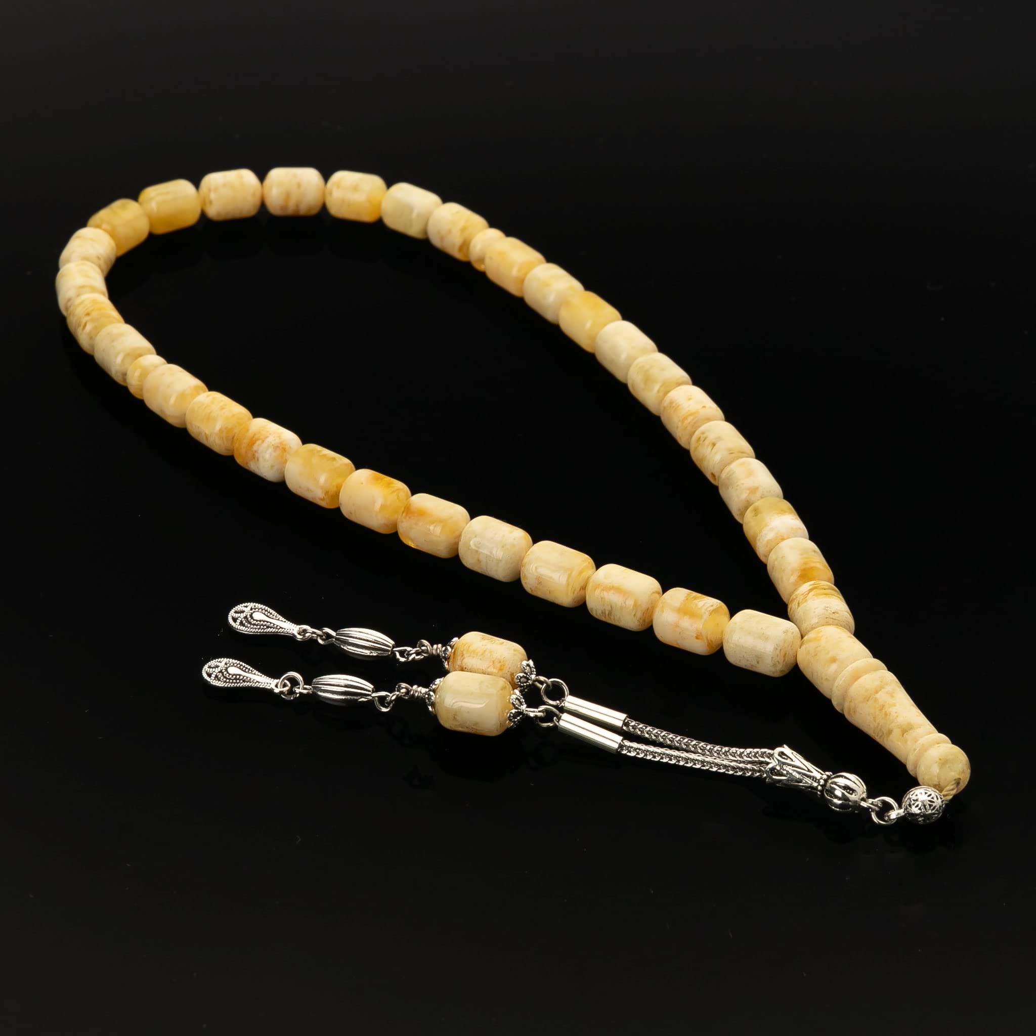 Tasbih En Ambre Naturel De La Baltique - 33 Perles De Prière Islamique - Neuf