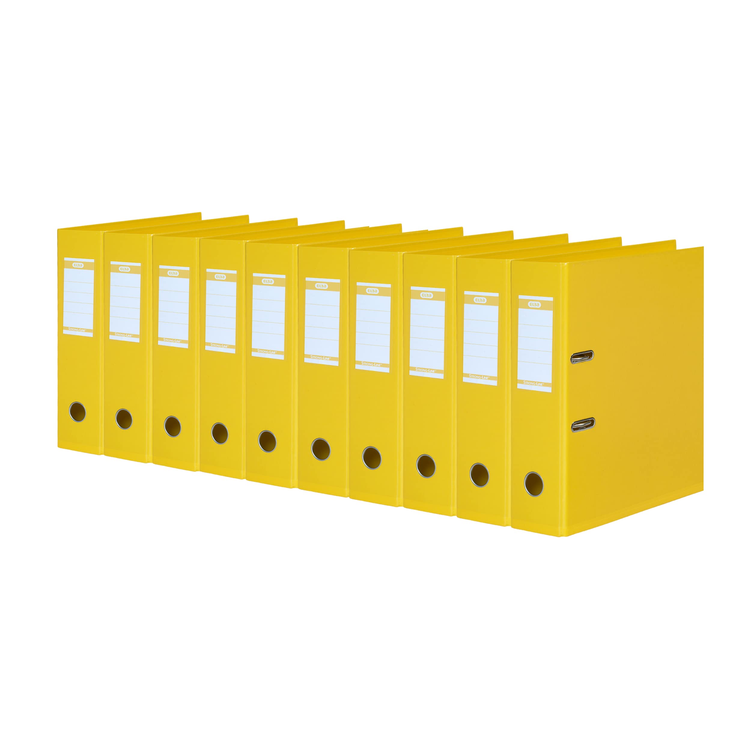 Elba 100400537 raccoglitore ad anelli STRONG-Line DIN A4 Doppia Protezione Bordi, larghezza 8 cm Giallo