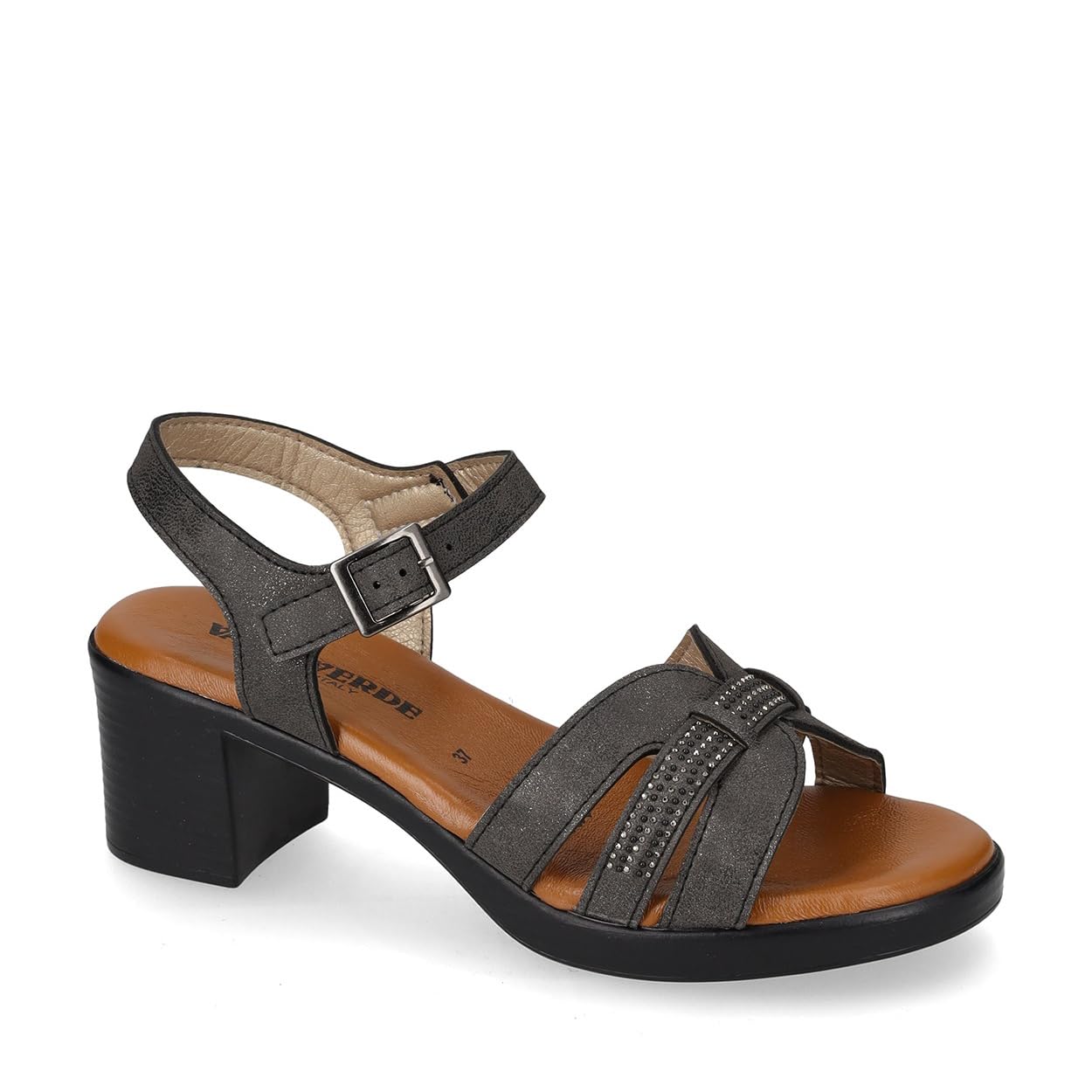 Valleverde 55452 Sandali Sportivi Donna Pelle Sintetica Tacco Grosso 6Cm Suola Gomma