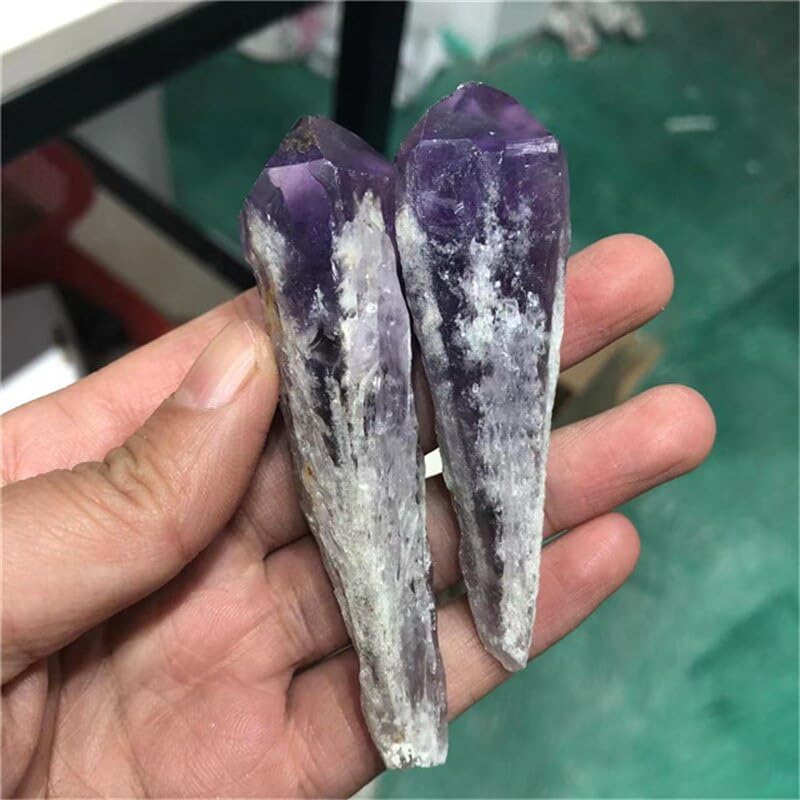 FFIME Natural Carved Amethyst Rough Point Crystal Stones for Sale - (Color: Purple, Size: 60-80mm)