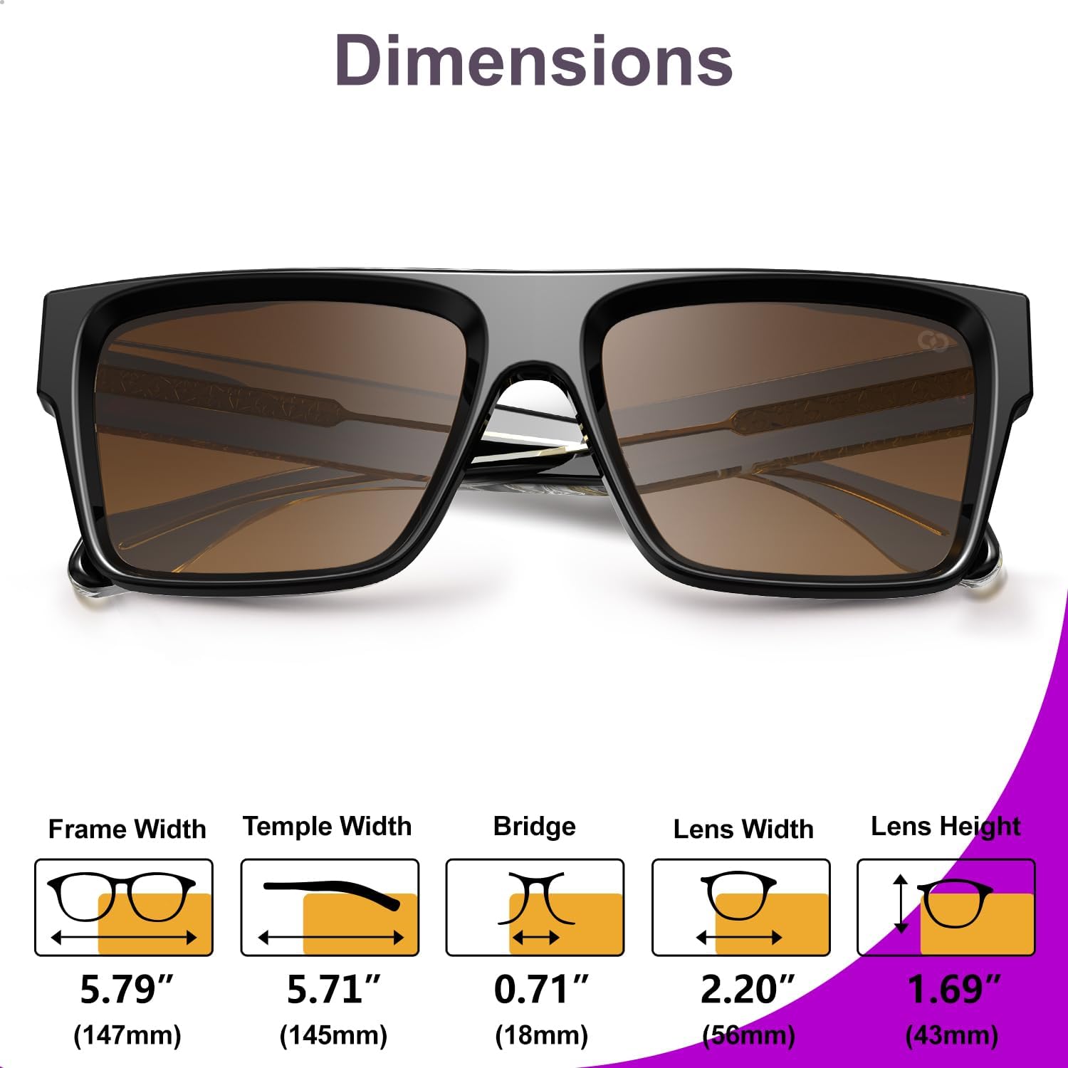 VISOONE Oversized Square Flat Top Sunglasses Women Men Retro Trendy Fashion Accessories UV400 Protection Shades Alba - Image 7