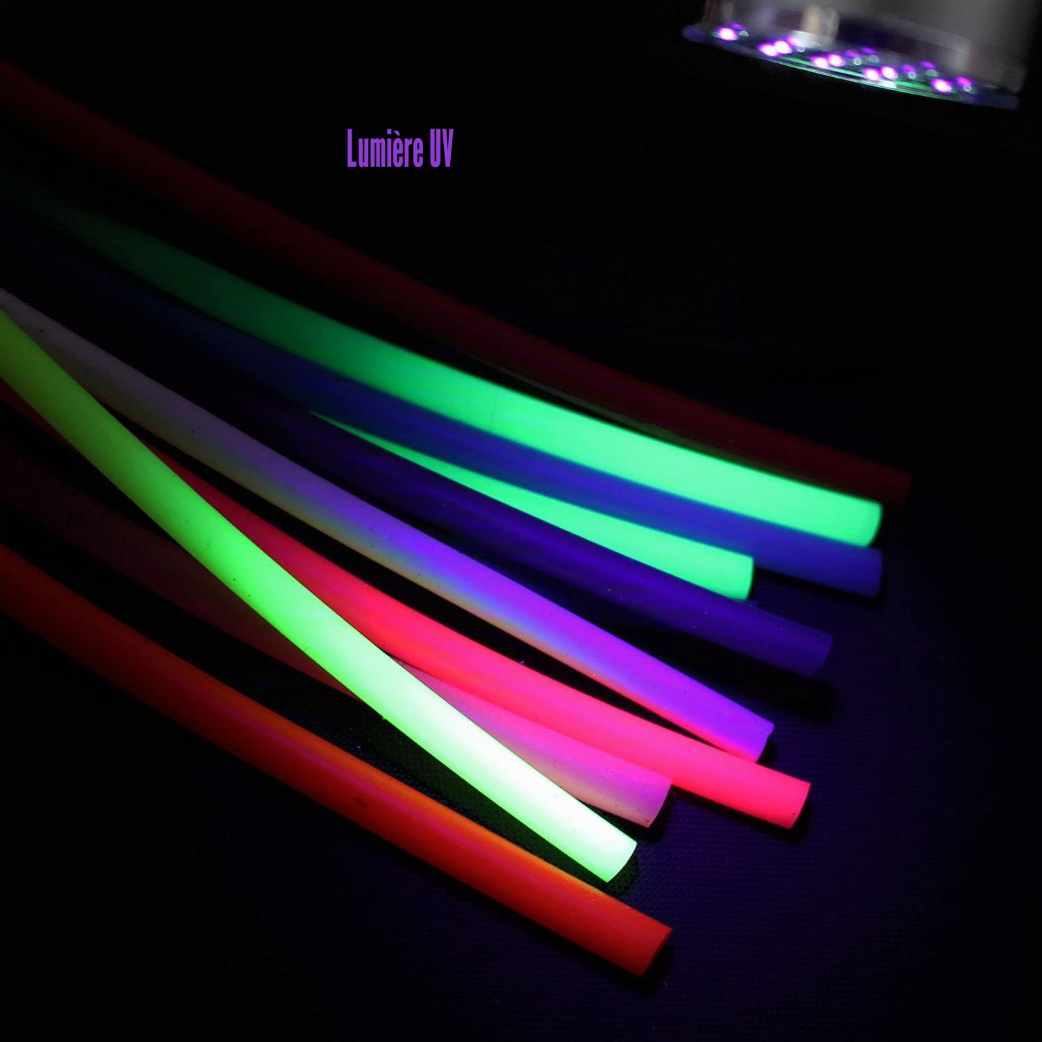Tigofly Lot de 12 Tubes en Silicone UV 12 Couleurs - 3 x 4 mm - Souple et Flexible - 25,4 cm