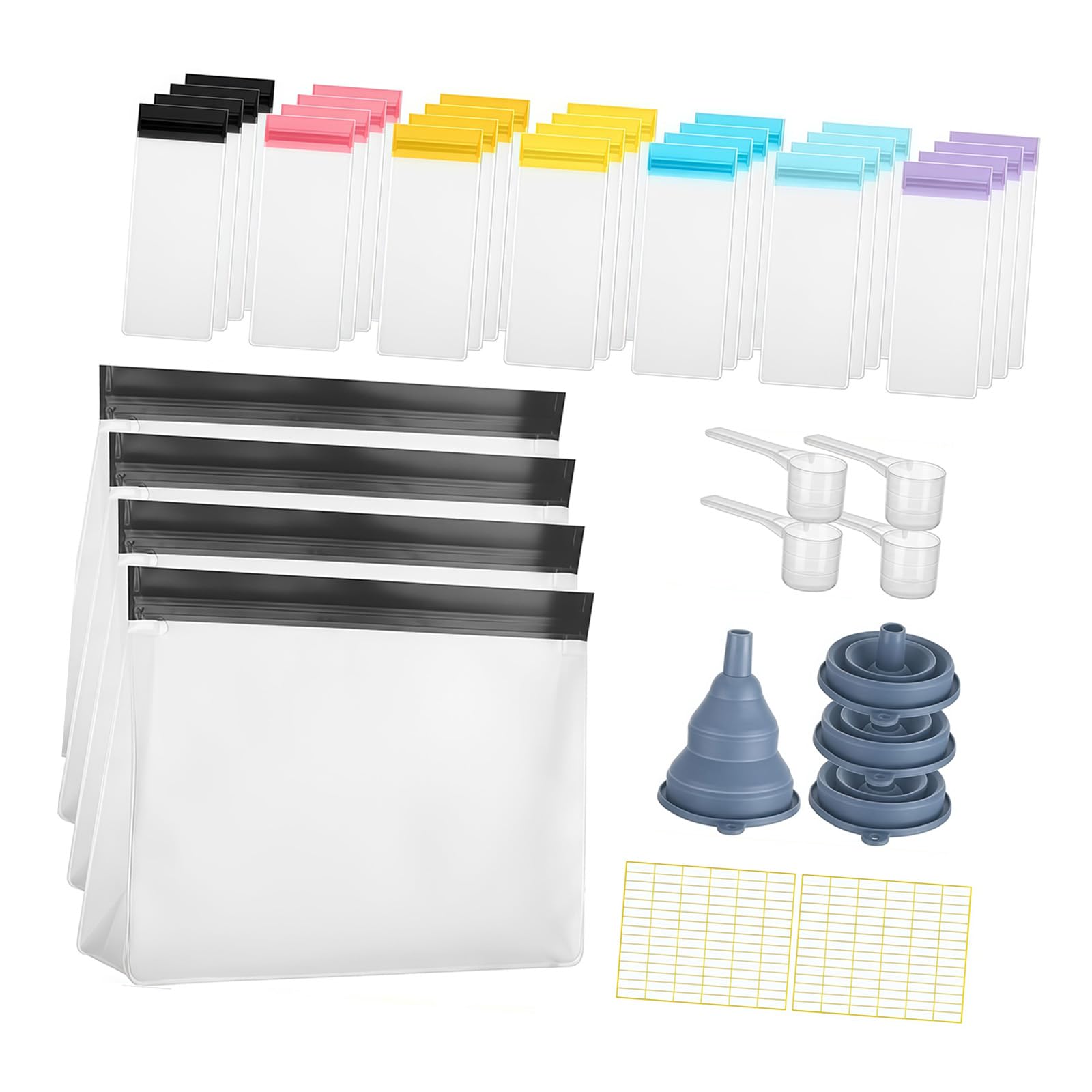 Xinsheinelry 42Pcs Small Resealable Protein Supplements Bags Travel Container for Gym and Outdoor Use Color Random Accessory Pouches