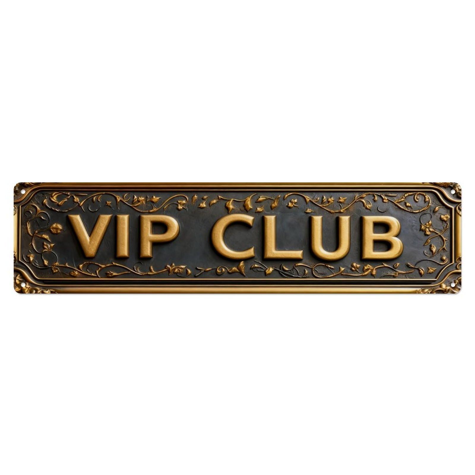 Ornate Gold Lettering On Dark Background Tin Sign Vintage Metal Sign Home Bar Garden Indoor & Outdoor Wall Decor Retro Metal Poster 4x16 Inch
