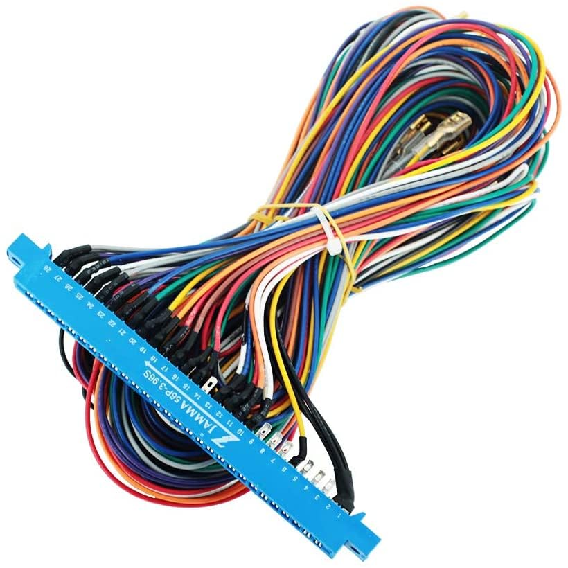 SCHEMA PIN COMPLETO: Include connessioni per video (RGB), audio, alimentazione +12V, joystick 1P e 2P, pulsanti e switch moneta.