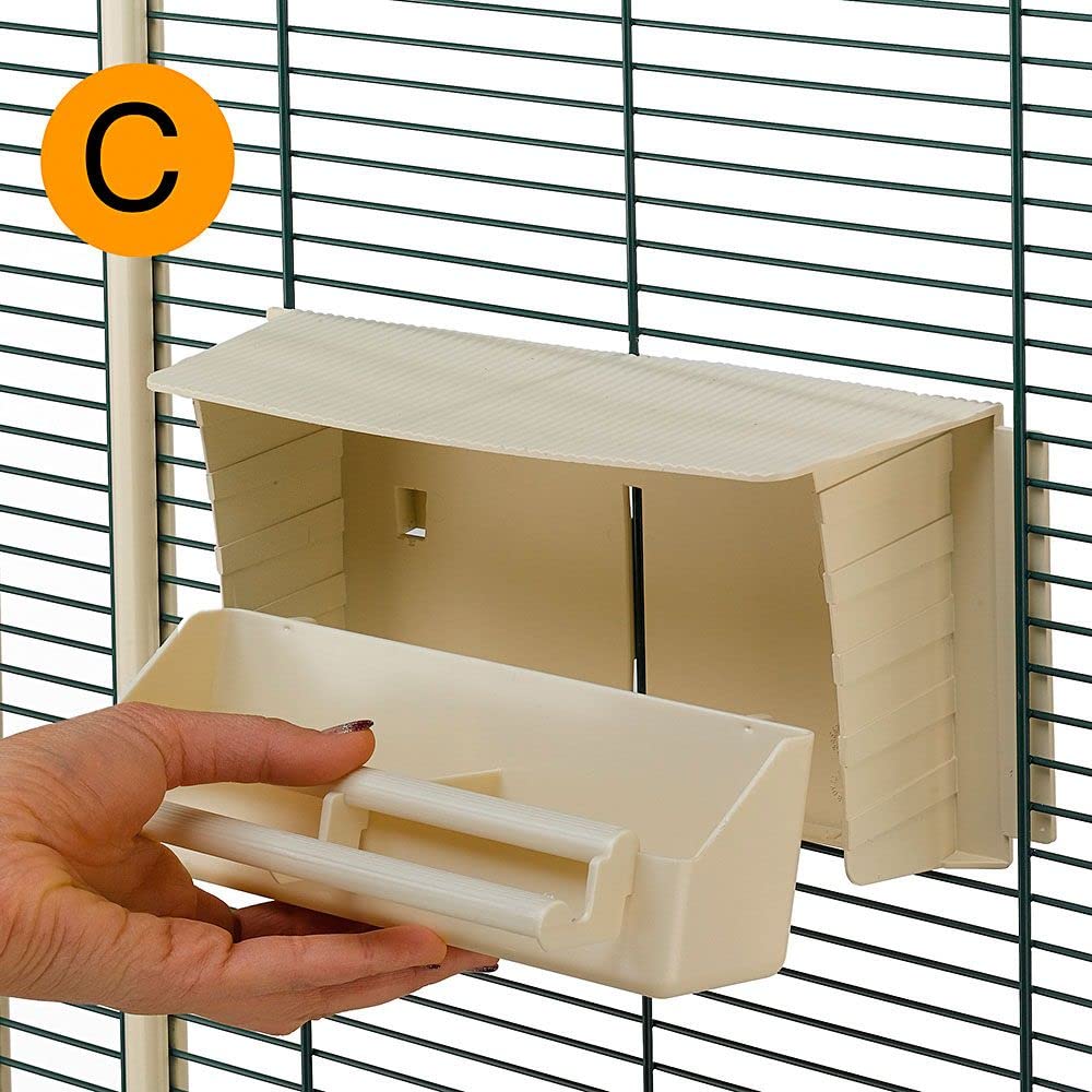 Ferplast Gabbia Voliera per Uccelli NOTA LARGE Voliera da Esterno Interno per Canarini, Bengalini, Cocorite, Inseparabili, in Metallo, Accessori inclusi Posatoi Ruote, 111 x 66,5 x h 167 cm.