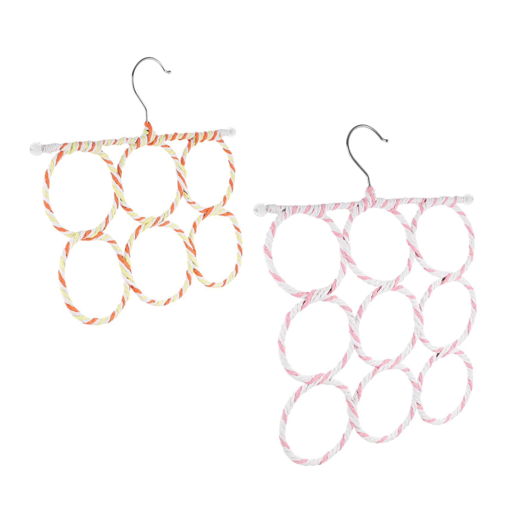 Happyyami Elegant Foldable Rattan Hangers Scarf Rack 2pcs Set Lightweight for Household Organization