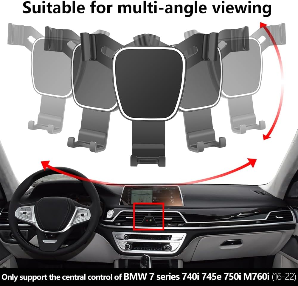 Car Phone Holder for 2016-2022 BMW 7 Series 740i 745e 750i M760i xDrive Auto Accessories Navigation Bracket Interior Decoration Mobile Cell Phone Mount