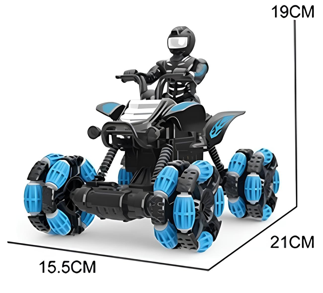 Quad teledirigido con piloto con luces, juguete acrobático Drift 360° Spinning Action Telecomandado ATV Quadbike con doble mando a distancia máquina teledirigida 4x4 Cross Super Quad exterior e
