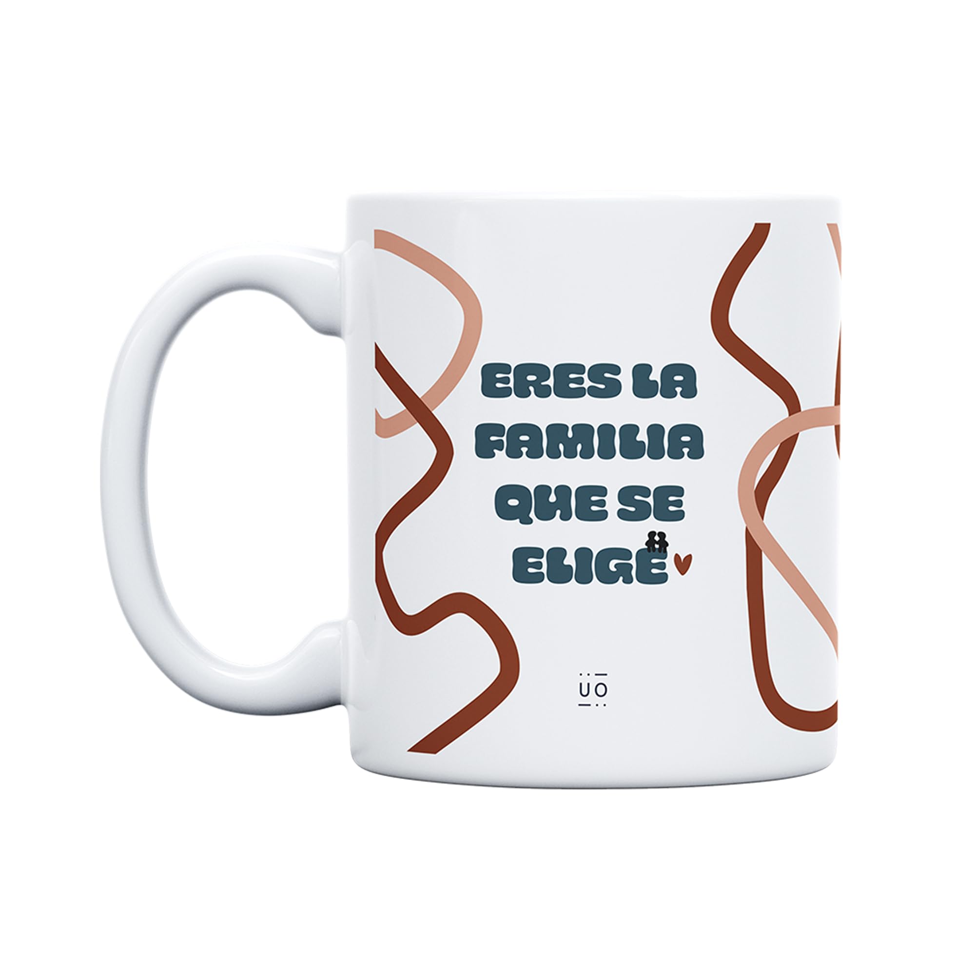 UO Taza de regalo con mensaje Eres la familia que se elige, regalo para amigas, regalo para amigos, regalo original de Navidad, regalo amigo invisible original, 350 ml, Cerámica en oferta en Amazon