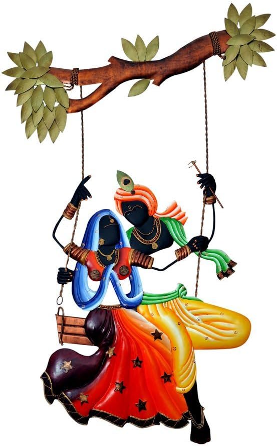 Radha krishna under Jhula wall Hanging