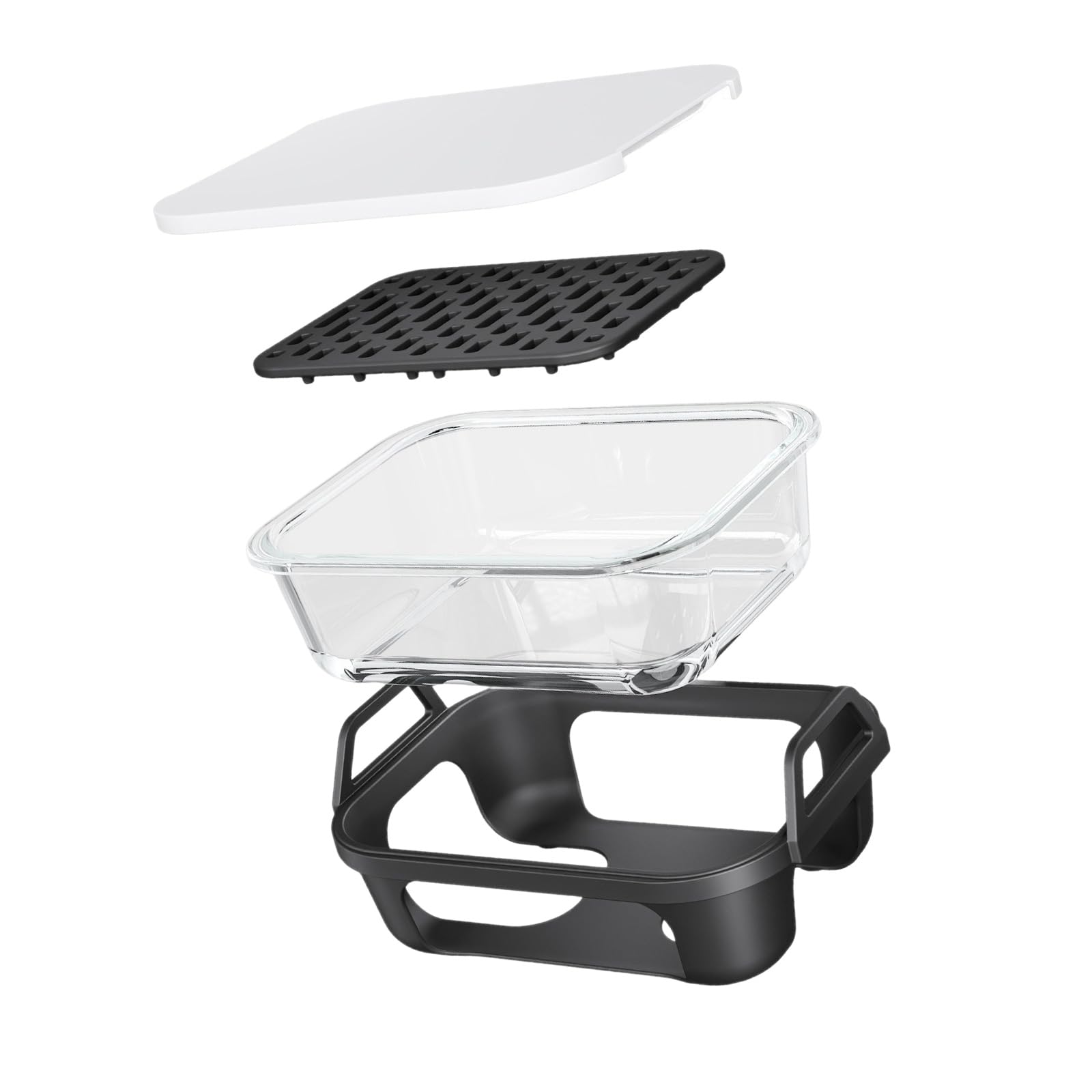 Ensemble de poêles en verre pour friteuse à air avec poignées de levage, plateau perforé et couvercle pour les tâches de cuisine quotidiennes organisées, ustensiles de cuisson, accessoire de friteuse,