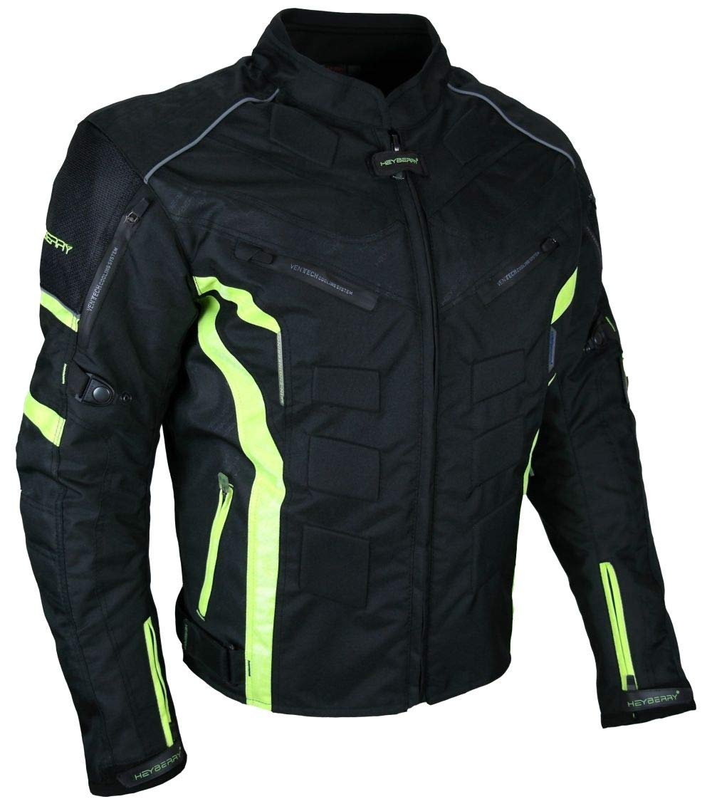 HEYBERRY Kurze Herren Motorradjacke mit Protektoren Gr. M - 7XL
