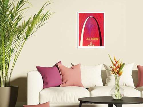 Miniatura 3 de Pacifica Island Art St. Louis - The Gateway Arch Monument - Póster de viaje vintage por David Klein c.1950s - Cartel de metal vintage de 8 x 12