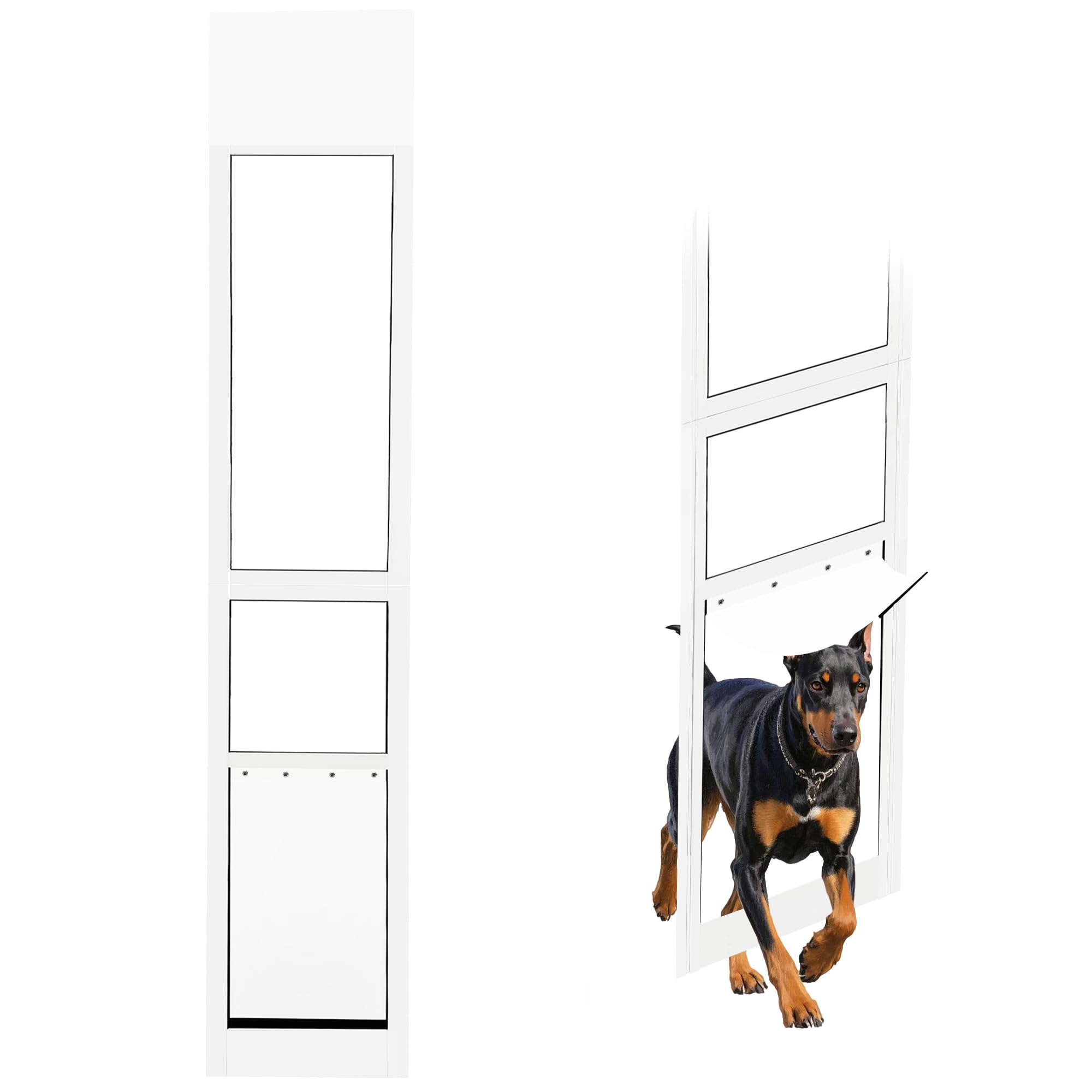 Photo 1 of XL Dog Door for Sliding Glass Door Adjustable 91.5“ to 97.6” Slider Height,All-Metal Framed & Panel with Rotating Screws Raise XL Dog Door