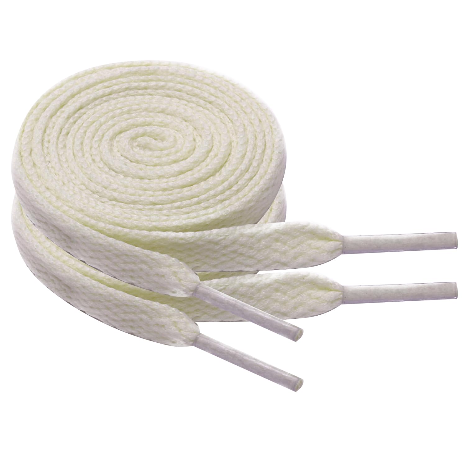 Chic Defend 2 Paar Flach Schnürsenkel 8 mm Breite Ersatz Schuhbänder Flat Sneaker Shoelace für Sportschuhe Turnschuhe Laufschuhe Shoelaces für Herren & Damen 60-180cm, Beige, 100 cm - 2 Paar