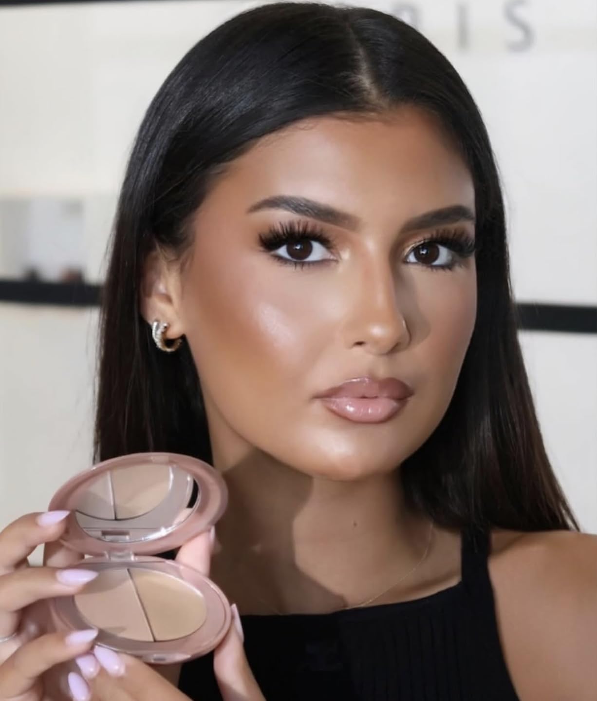 Ayshglamm | Pinceau Kit Gemini Touch & Duo Poudre Rosée | Blush Rosé & Highlighter Perlé | Glow Doux & Harmonieux pour Teints Clairs à Moyens