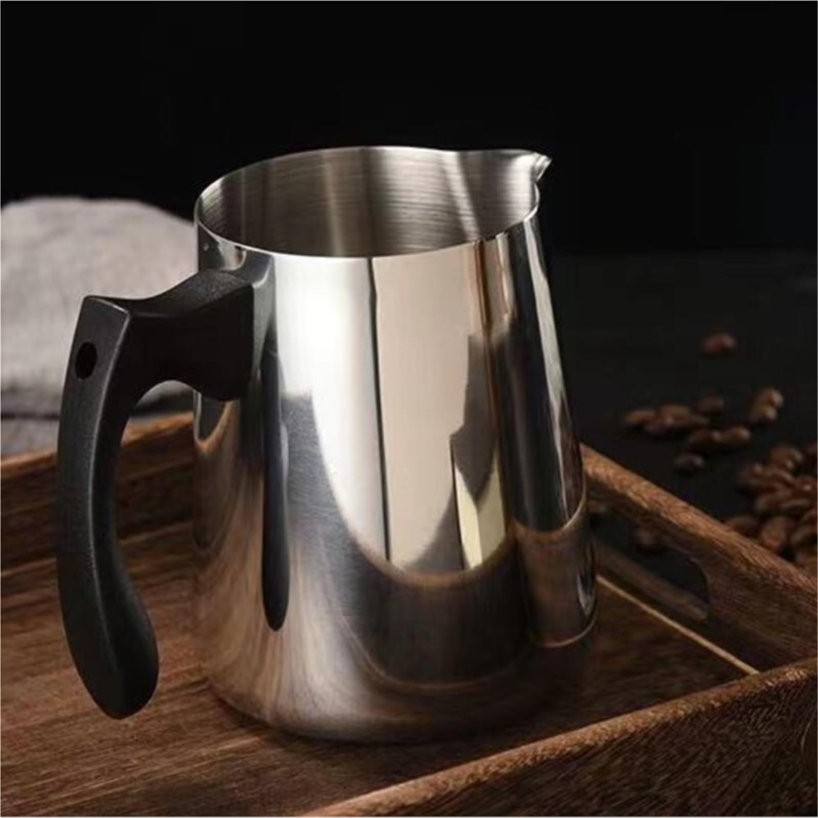 Taza de cera con mango for espuma leche, acero inoxidable, 600/900ml, Espresso artesanal, taza for crema, café en casa, 2 uds Para Espumar(900ml)