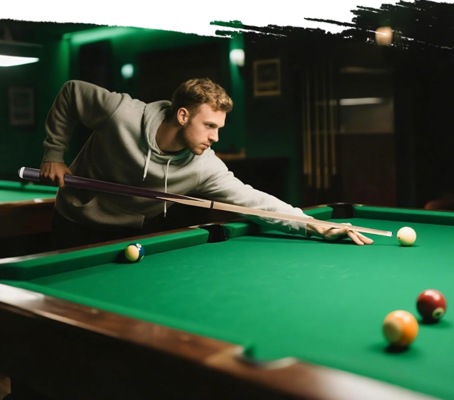 Queues de Billard 145cm en Bois dévissable en Deux Parties - Bâtons de Queue de Billard pour Jeu de Table (Lot de 2 x 145cm) - Hobby Tech