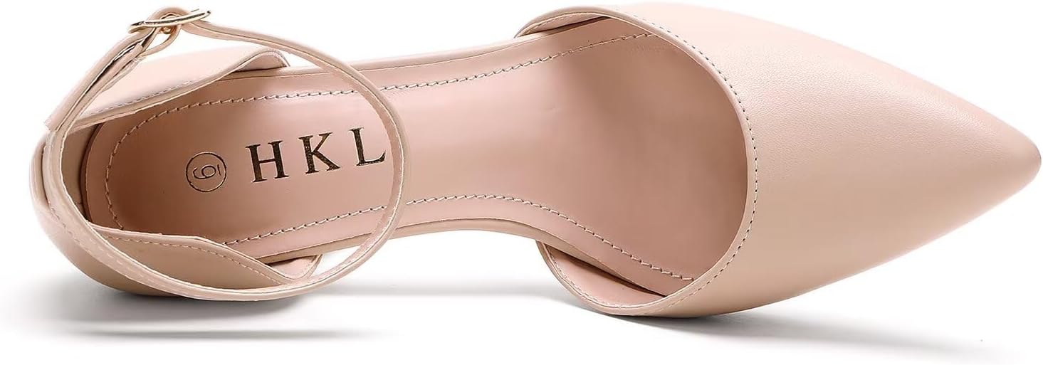 HKL Women's Closed Toe Pointed Toe Heels Pumps - Image 5
