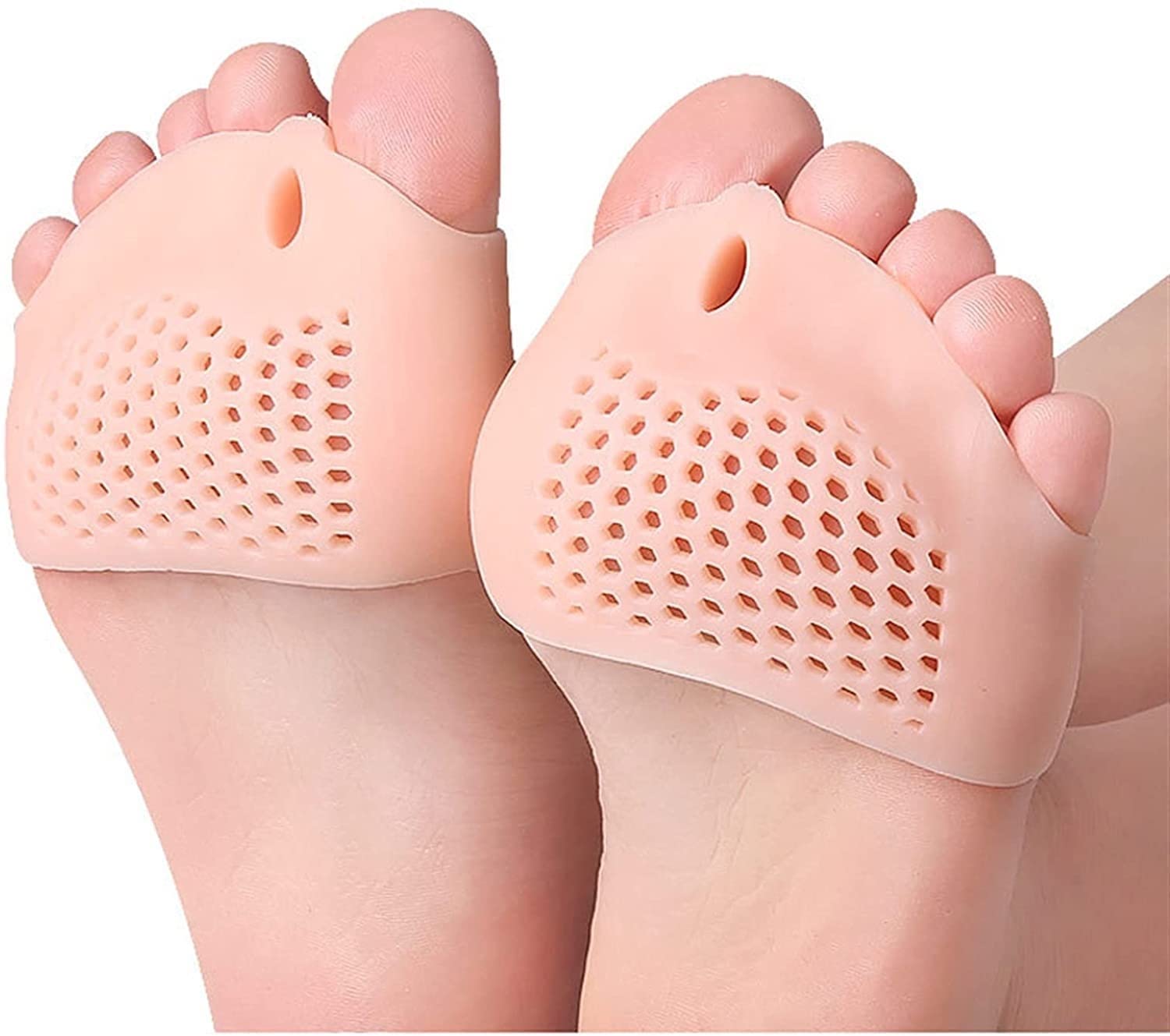 1 par de almohadillas suaves para corrección del dedo del pie, corrección del pulgar Valgus, almohadilla de silicona para el antepié, ortesis de Gel, dedos separados, herramienta para el cuidado de
