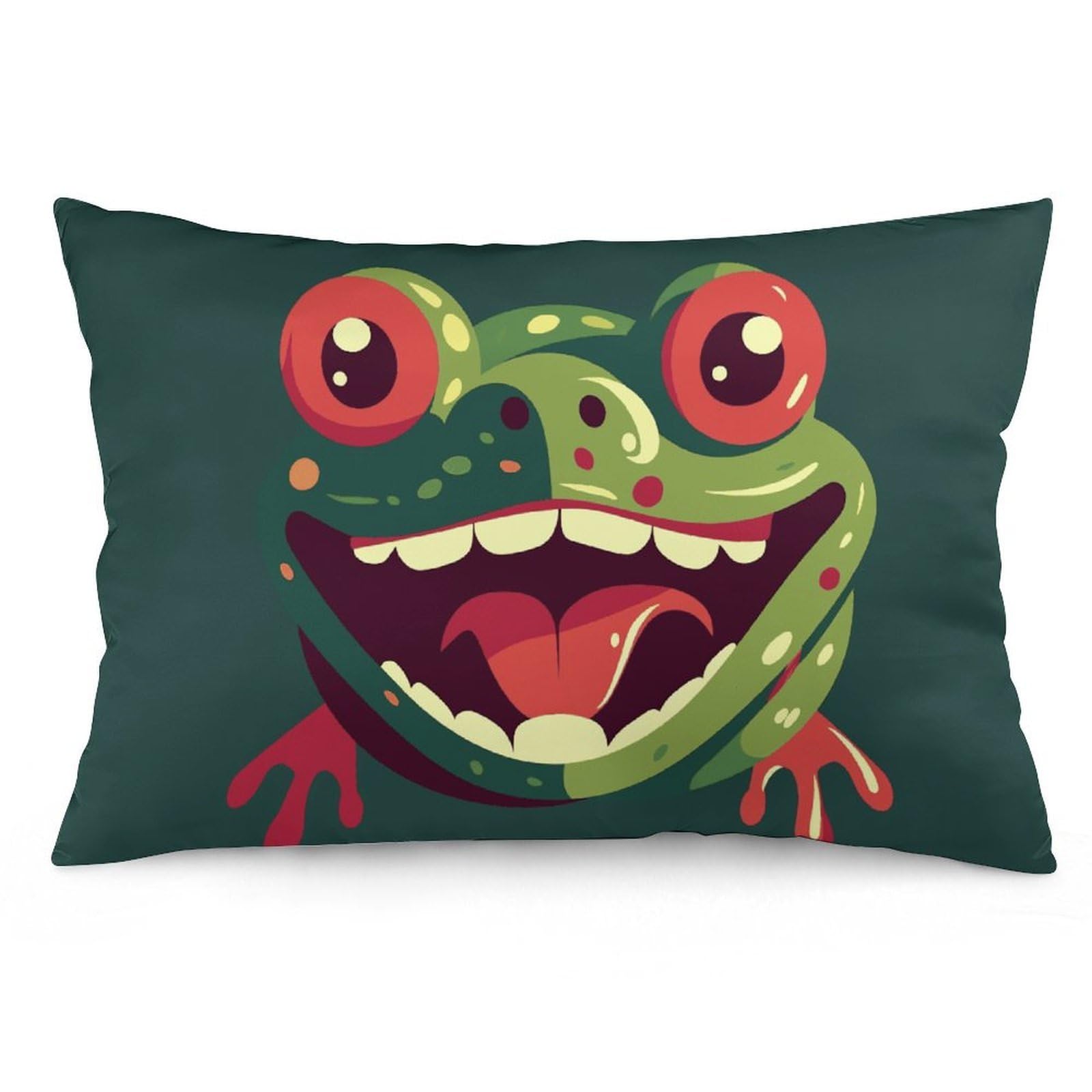 NTVOWPZO 2 Pack Decoration Throw Pillow Covers 12 "x20 Pillowcases Covers Frog with Mouth Open Pillowcases Modern Farmhouse Home Decor Sofa Cushions Covers for Couch Bed Living Room