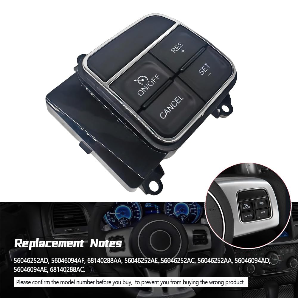 SIIMOO Steering Wheel Cruise Control Switch - Compatible With Chrysler Dodge RAM Jeep 2011-2021
