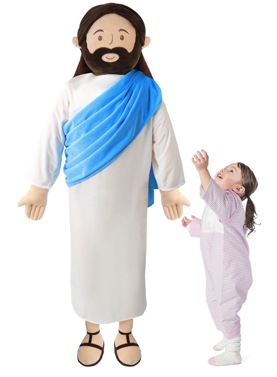 Giant Jesus Plush 6 Ft Jesus Stuffed Doll Plushie Toy Christian Pillow Religious Decoration Gift for Christening Easter