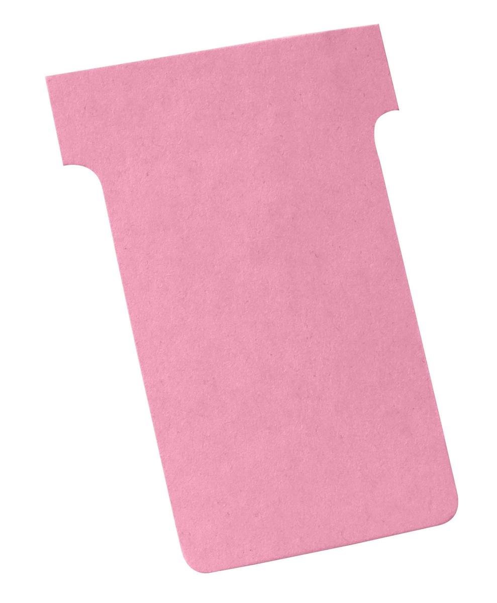 Nobo T-Cards 160gsm Tab Top 15mm W60x Bottom W48.5x Full H85mm Size 2 Light Pink Ref 2002008 [Pack 100]