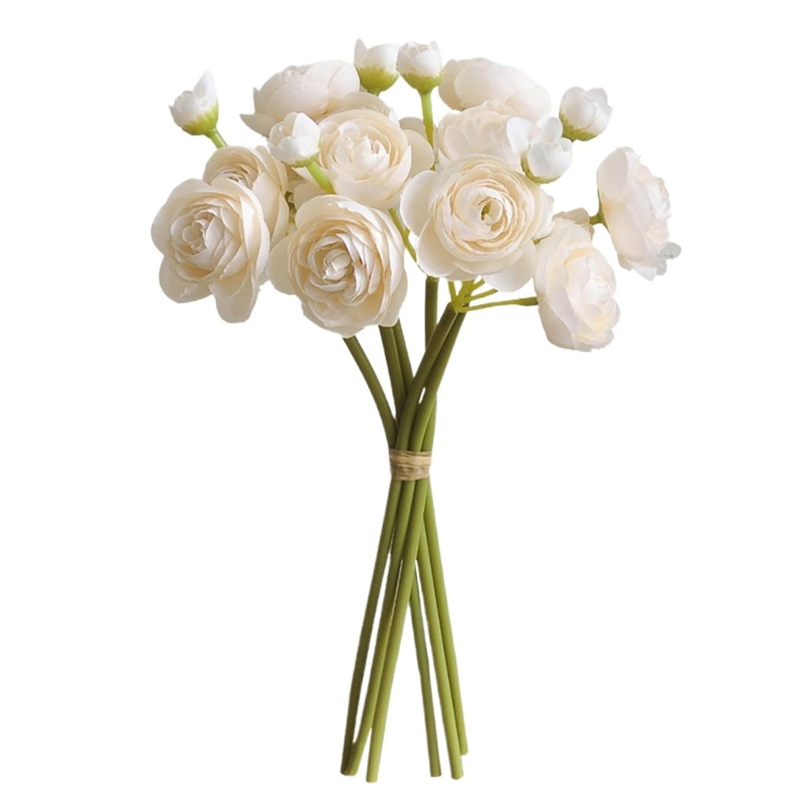 Dcrxz Artificial Flowers 3Pcs Ranunculus Artificial Flowers Faux Mini Peonies Fake Flower for DIY Wedding Bouquets Bridal Shower Home Table Decoration(White)