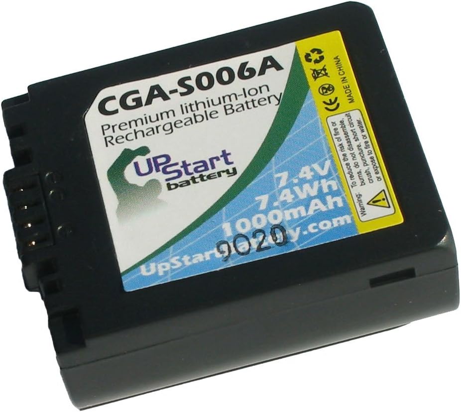 Digital Camera Battery Replacement for Panasonic CGA-S006A Battery - Compatible with Panasonic CGR-S006 (1000mAh 7.4V Lithium-Ion)