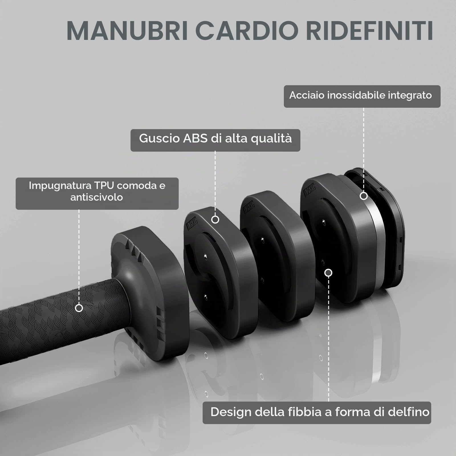 Dripex Set di manubri regolabili, 1 paio da 2,5 kg x 2 o 5 kg x 2 o 7,5 x 2, 6 dischi con un peso di 0,25 kg o 0,5 kg o 0,75 kg