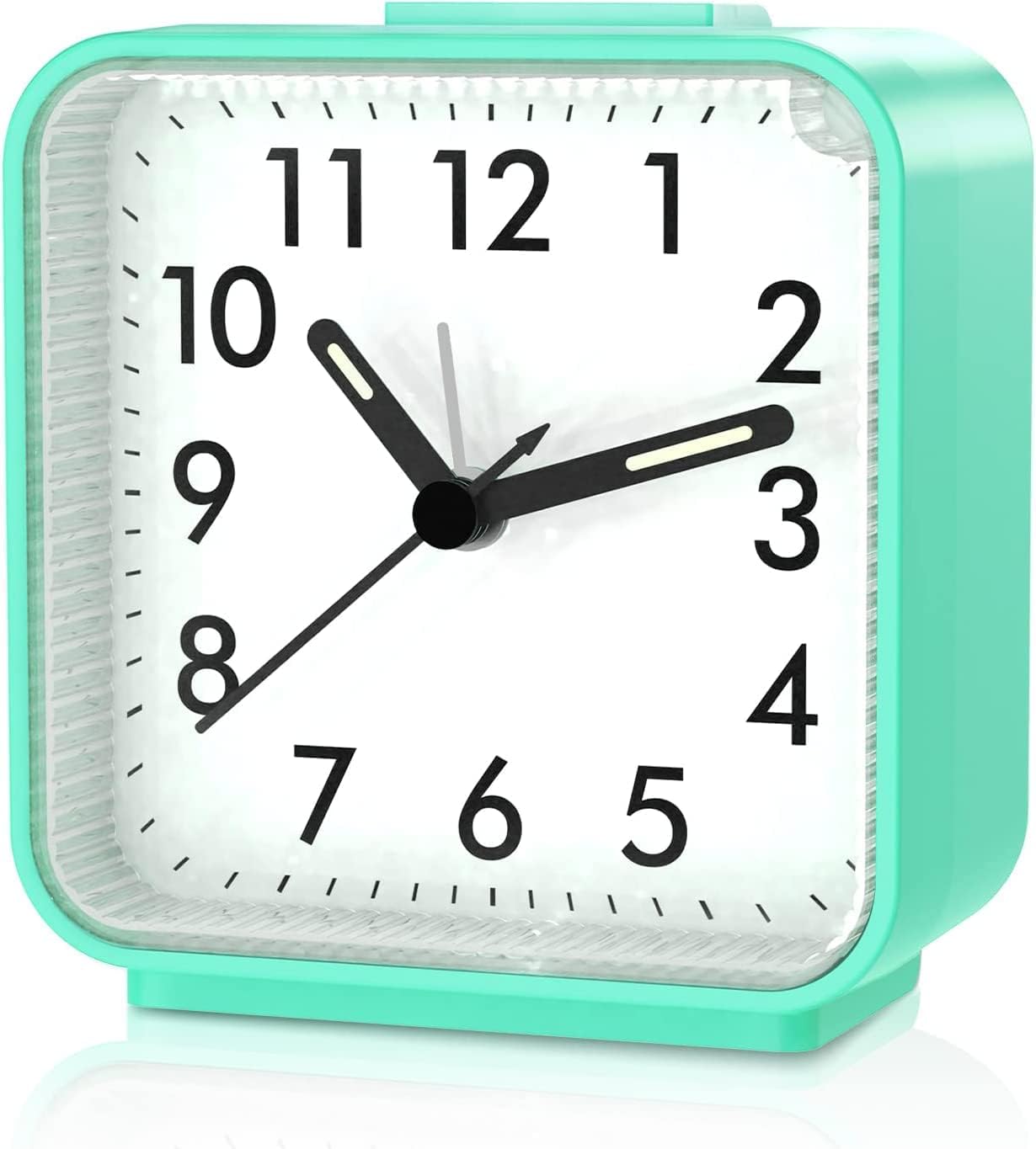AMIR Analog Alarm Clock, Silent Non Ticking Small Clock, Travel Alarm