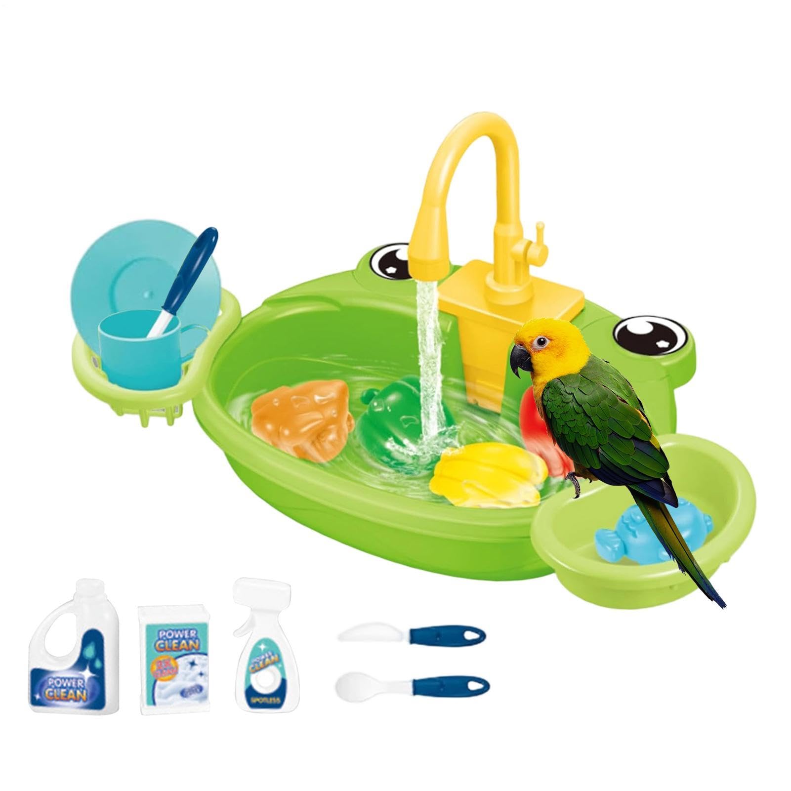 Play Sink with Running Water for Kids Electric Bird Bath
