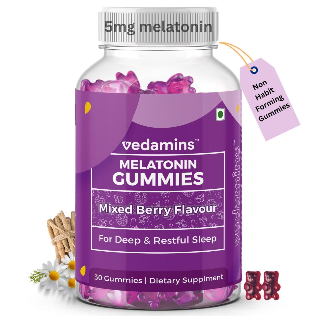 5mg Melatonin Gummies I Sleep Aid for Men & Women I Ashwagandha, Lemon Balm for Deep Sleep, Anxiety & Stress Relief I Non Habit forming Sleeping gummies I Mixed berry flavour I 30 Gummies