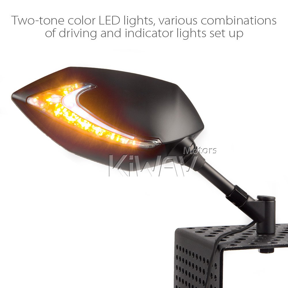 KiWAV Magazi ルシファー Lucifer バイクミラー バックミラー 黒