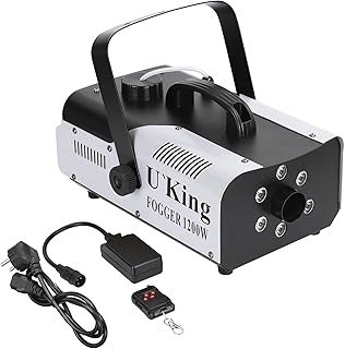 Nebelmaschine, NIPEECO 1200W Nebel Rauchmaschine mit Drahtloser Fernbedienung, Buntem LED-Lichteffekt Rauchmaschinen Geeig...