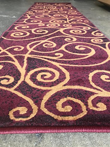 Tapete corredor moderno abstracto beige y negro 60x216 cm miniatura 3