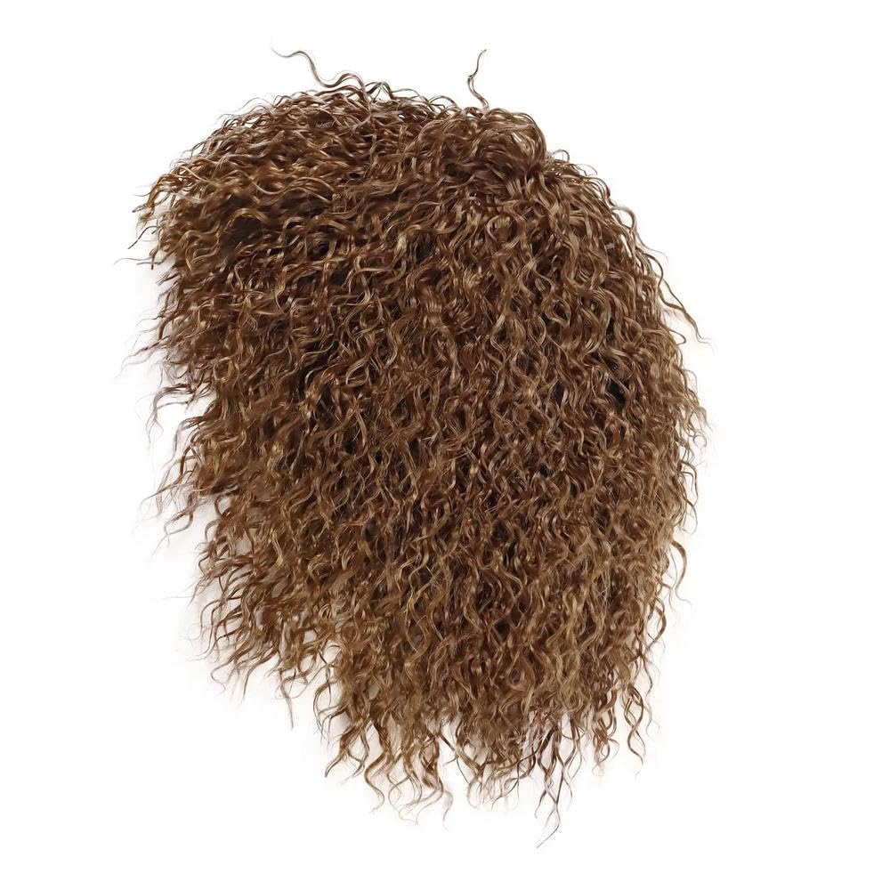 Haarpflege Hellbraune Kurze Lockige Haarperücke Mit Pony Für Frauen Tägliches Cosplay(Brown)