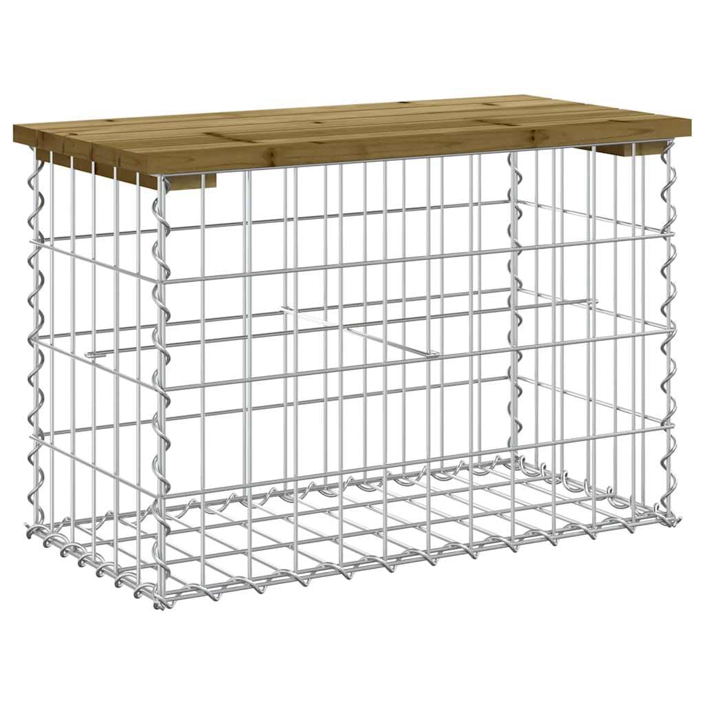 vidaXL Banc de Jardin Design Gabion 63x31,5x42 cm Bois de pin imprégné, siège de Jardin, Banc de Parc, Banc de Pique-Nique de Jardin, Banc extérieur