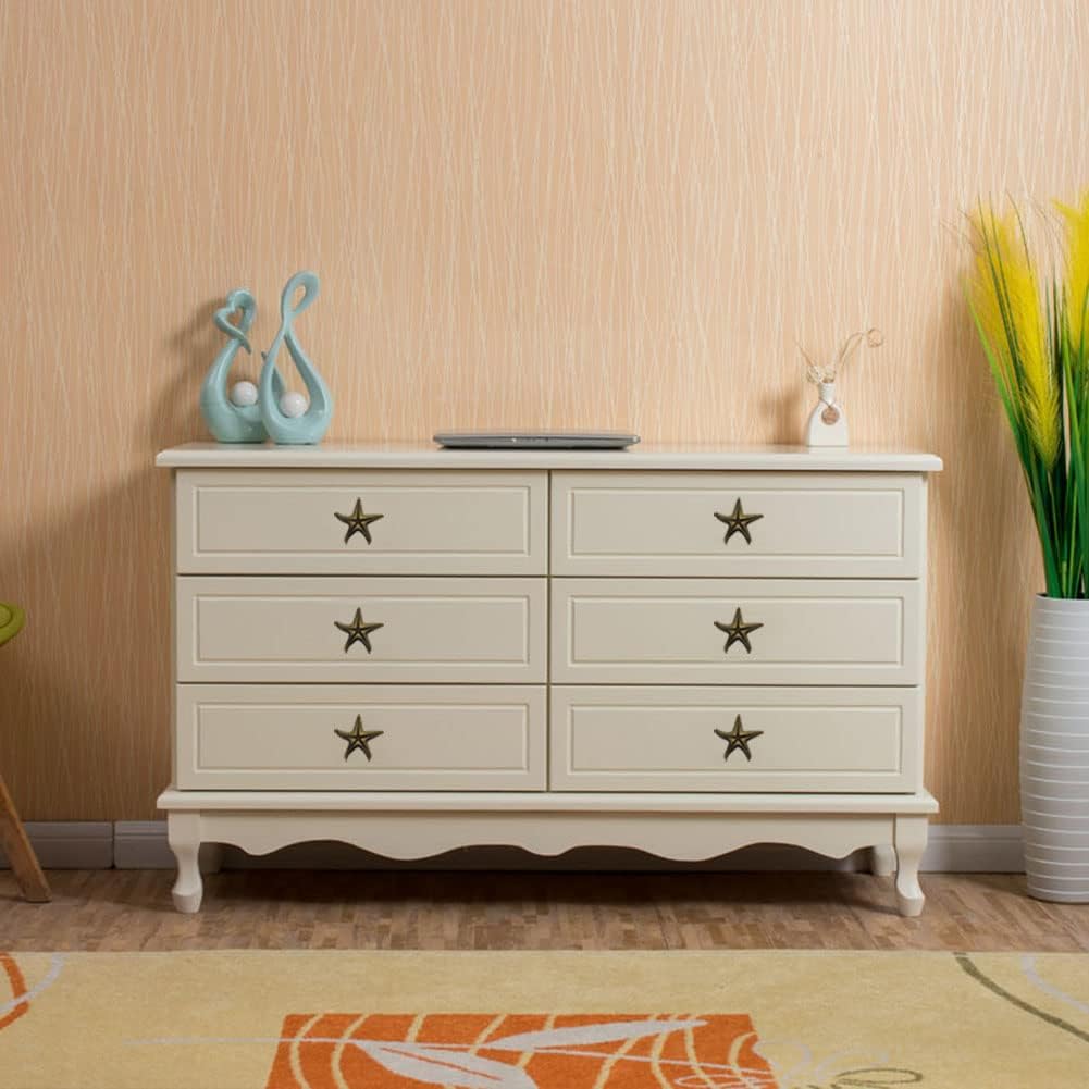 Starfish Knobs 4 Pcs Ocean Beach Style Starfish Shaped Cabinet Pull Wardrobes Closets Bedside Tables Bookcases Cupboards Dresser Furniture Decoration Handle for Kitchen Bedroom (Bronze)