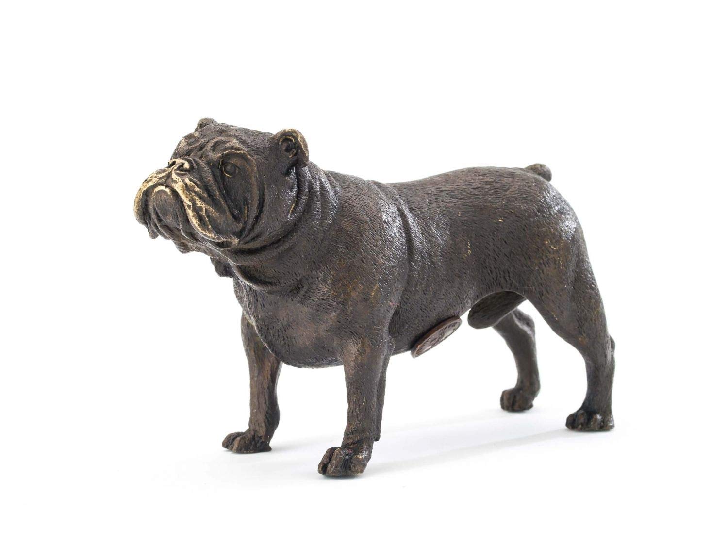 Statuette de Bouledogue en bronze aubaho sculpture chien style antique collection