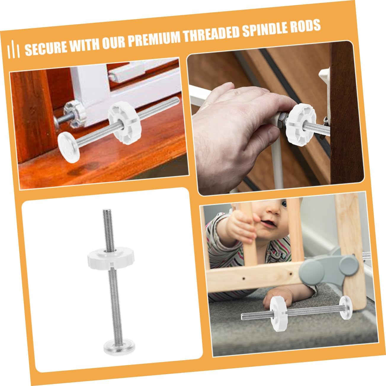 25pcs Gate Spindle Rod Pet Safety Gate Extender Rod Pressure Mount Hardware Replacement Spindle