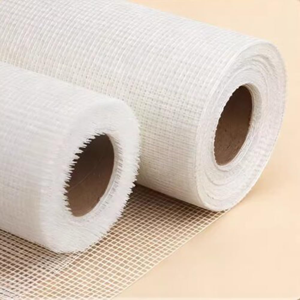Rollos De Malla Fibra Vidrio, Reforzada Con Resistente A Los Álcalis, Adecuada Para Reparar Y Decorar Grietas Juntas En Paredes Interiores Exteriores(35m-100g)