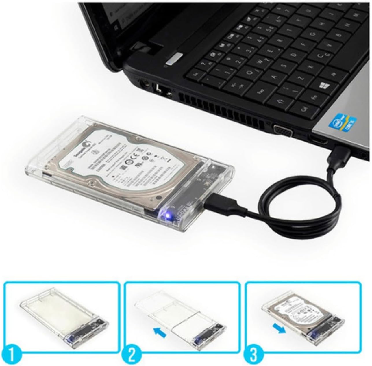 Case HD 2.5" SATA SSD USB 3.0 Transparente Testado por 30 dias