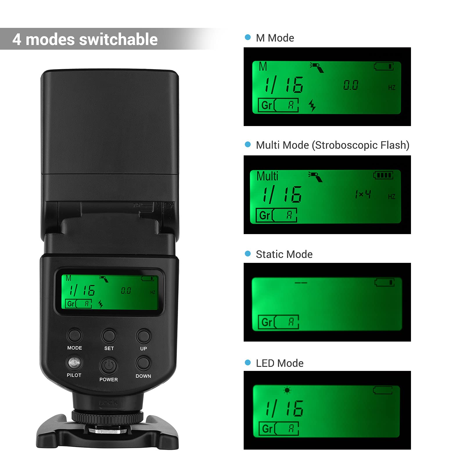 Amazon.com : Andoer Universal Flash Speedlite GN40 Adjustable LED
