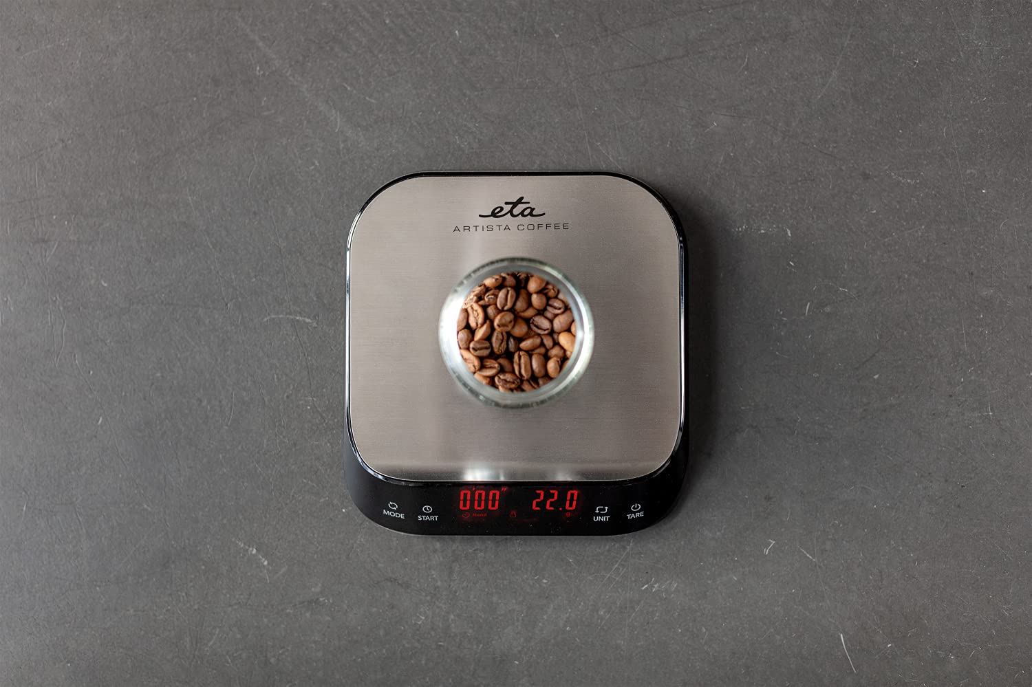 ETA Digitale Kaffeewage Artista I 3 Wiegemodi I LED Display I 0.1g Genauigkeit I Timer I 3kg Max I Tare Funktion