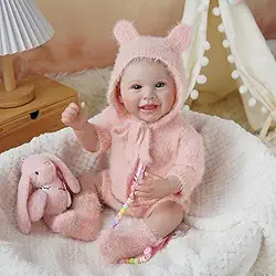 Brastoy Bebê Reborn Boneca de Silicone Menina Realista Olhos Azuis Original 48cm