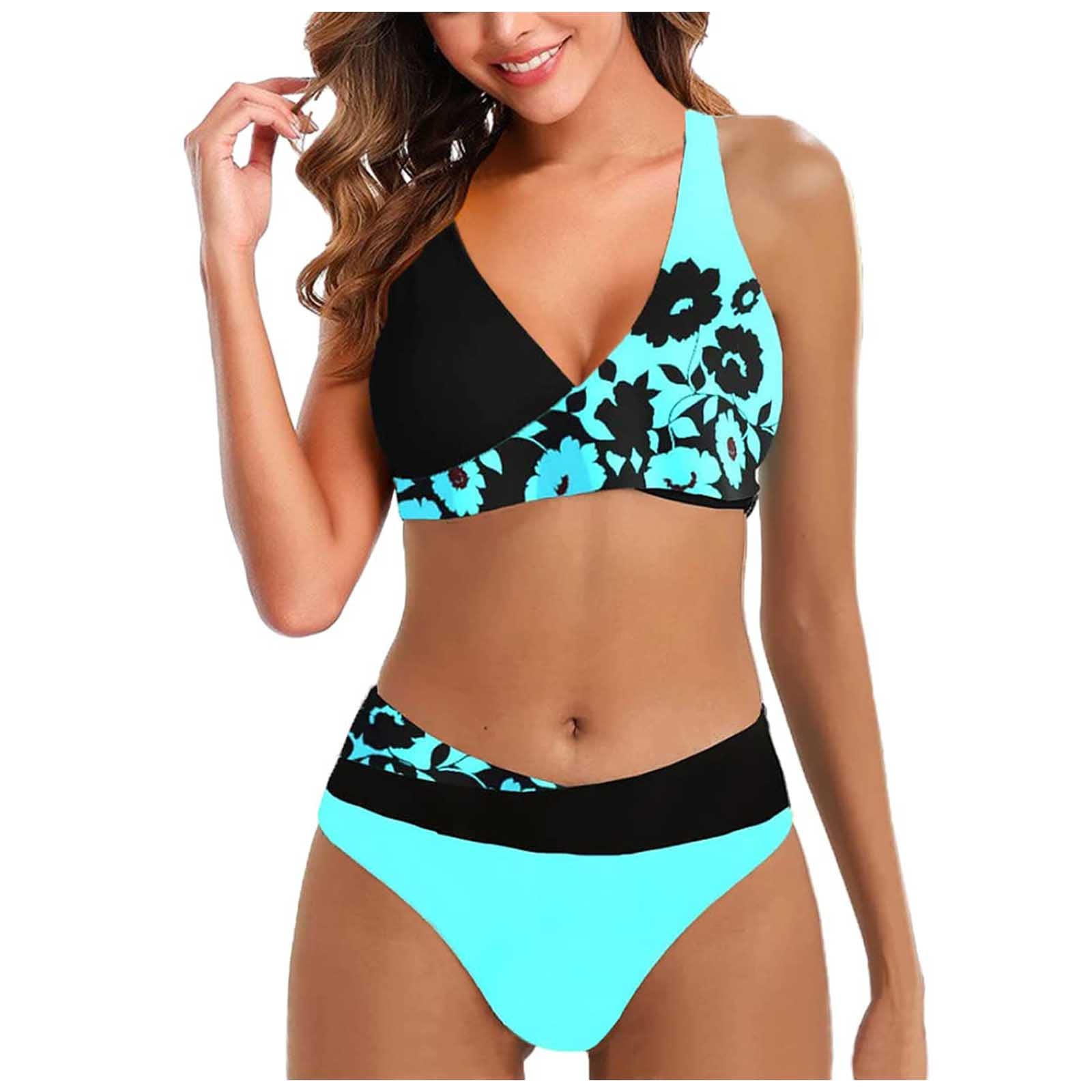 uxxnjfg Bikinis Mujer 2024 Push Up Traje de Baño Mujer Dos Piezas Reductor con Lazo Acolchado Deportivo Sexy Brasileño Bañadores Arena Surf Bañador